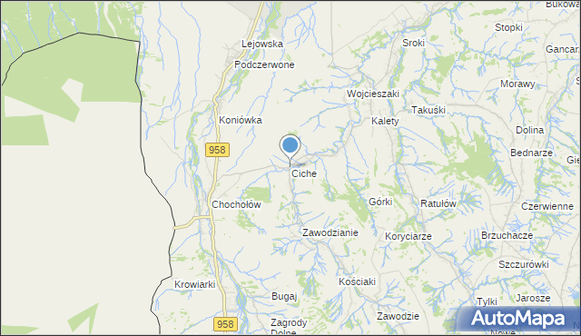 mapa Ciche, Ciche gmina Czarny Dunajec na mapie Targeo